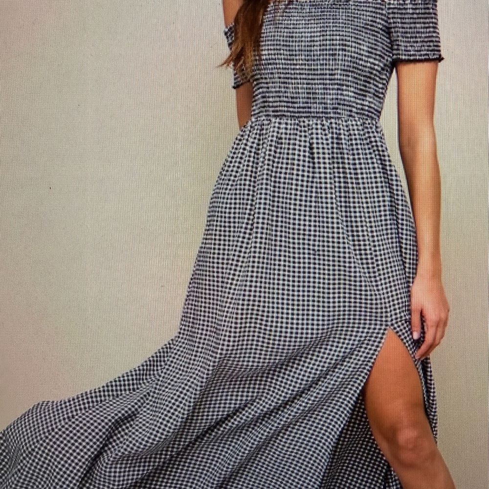 Lulu's Black and White Gingham Maxi Dress
